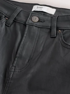 Black Coated Denim Skinny Jeans