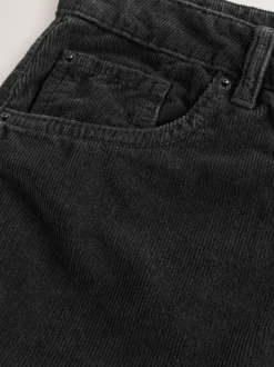 Black Cord Barrel Leg Trousers