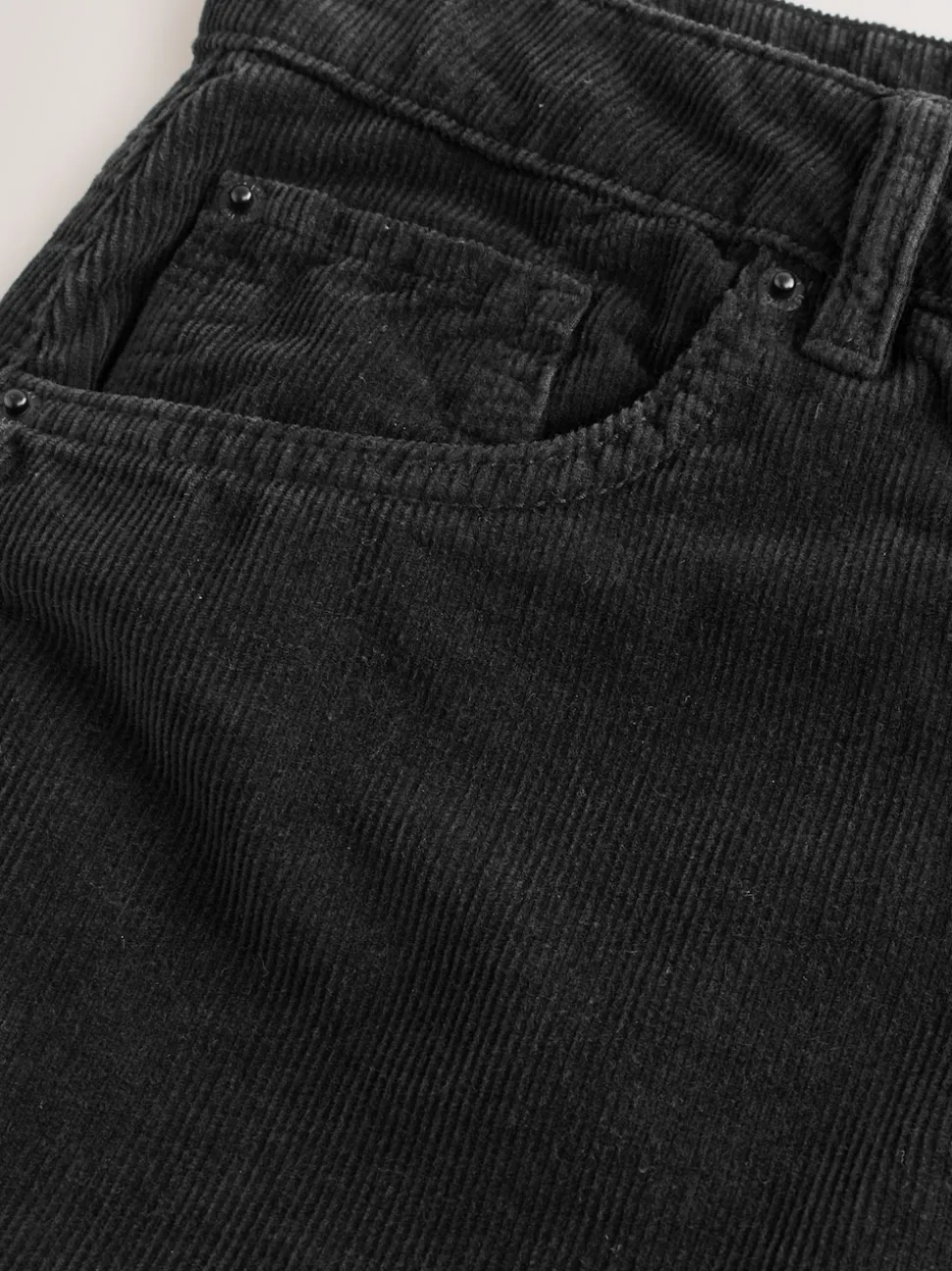 Black Cord Barrel Leg Trousers