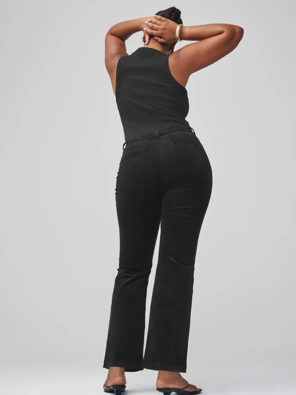 Black Corduroy Bootcut Hourglass Trousers