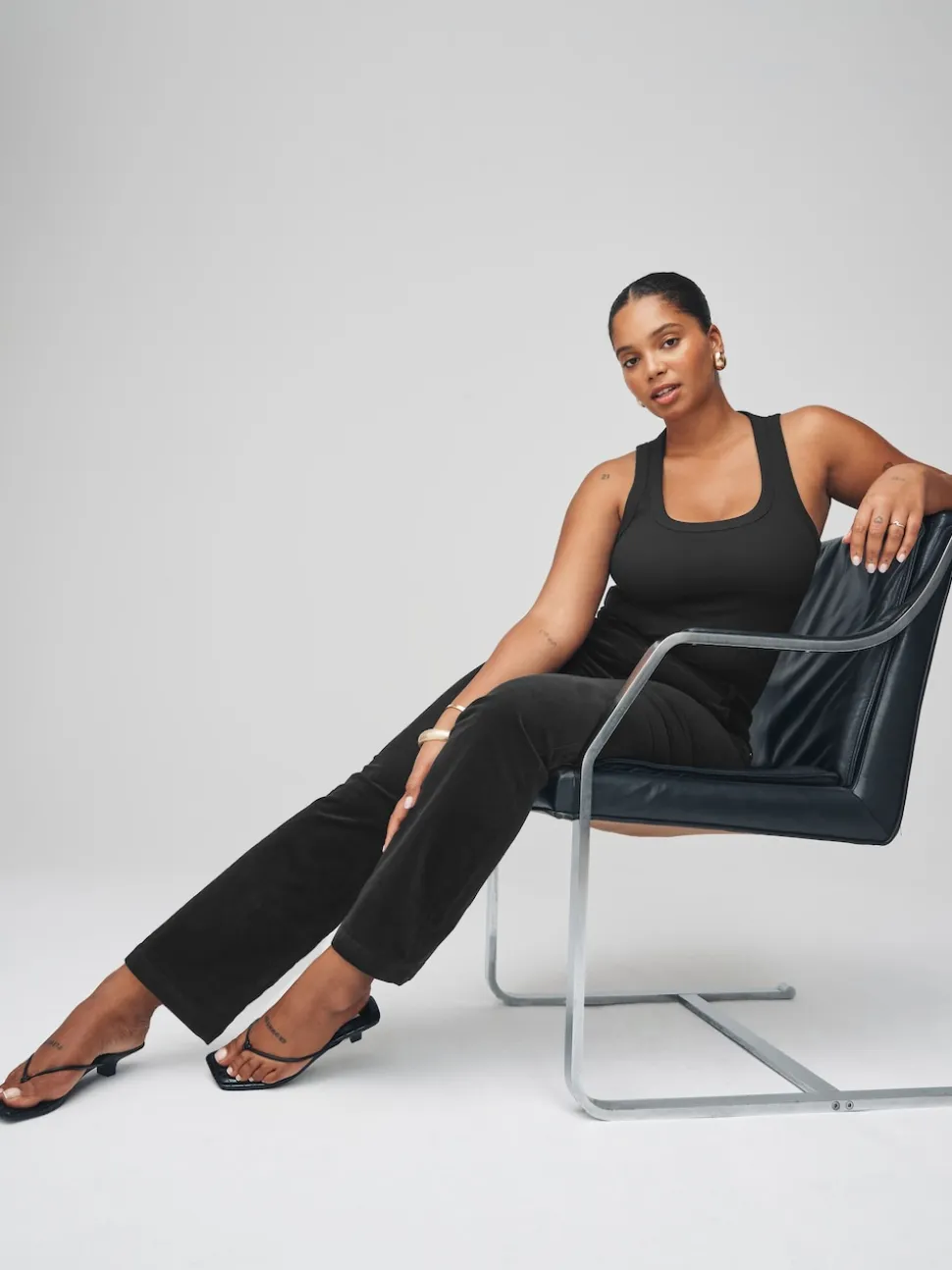 Black Corduroy Bootcut Hourglass Trousers