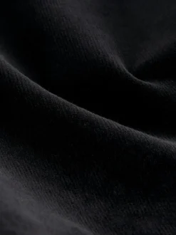 Black Corduroy Mini Wrap Skirt