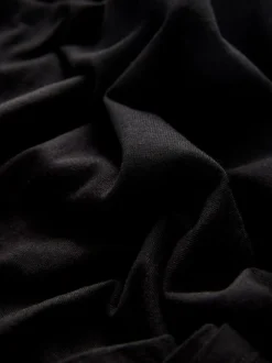 Black Cotton Blend Sleeveless Drape Top