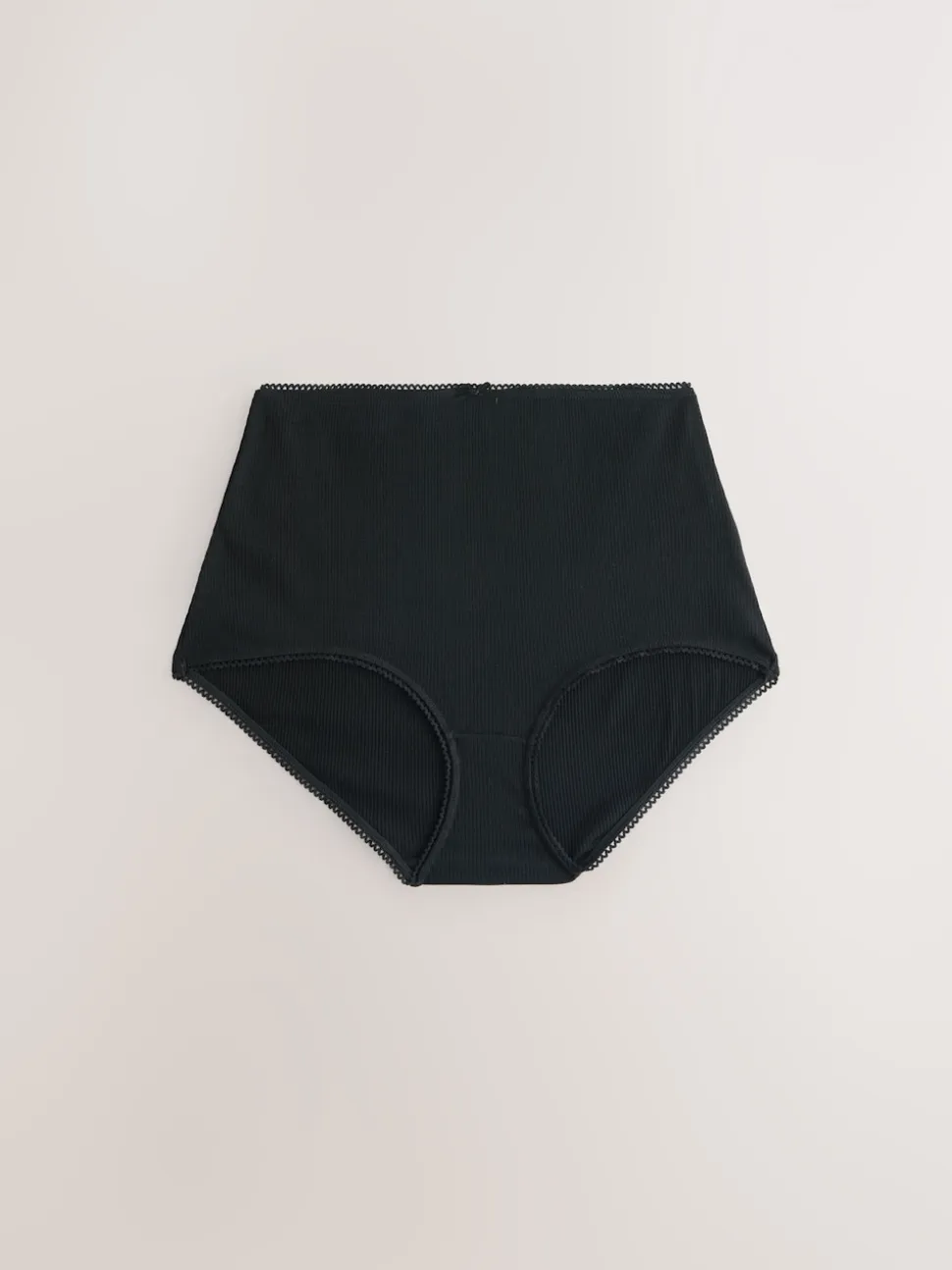 Black Cotton Rib Knickers 7 Pack