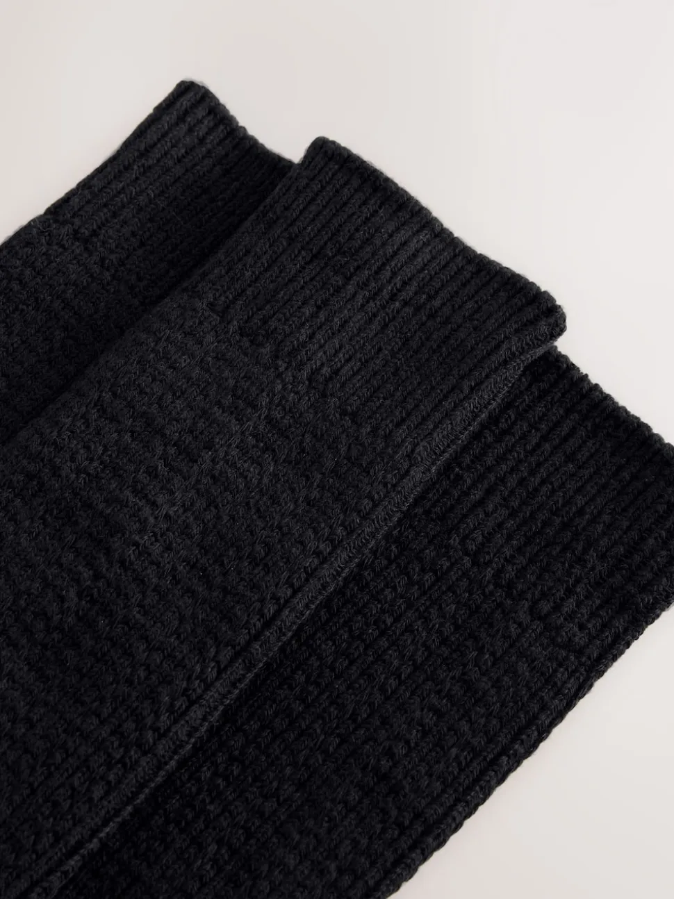 Black Cotton Slub Slouchy Ankle Socks 3 Pack
