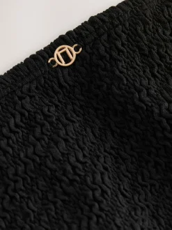 Black Crinkle High Leg Bikini Bottoms