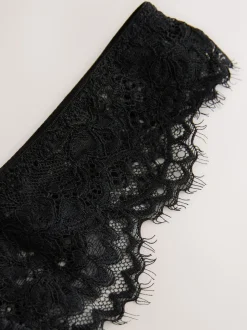 Black Crotchless Thong Lace Knickers