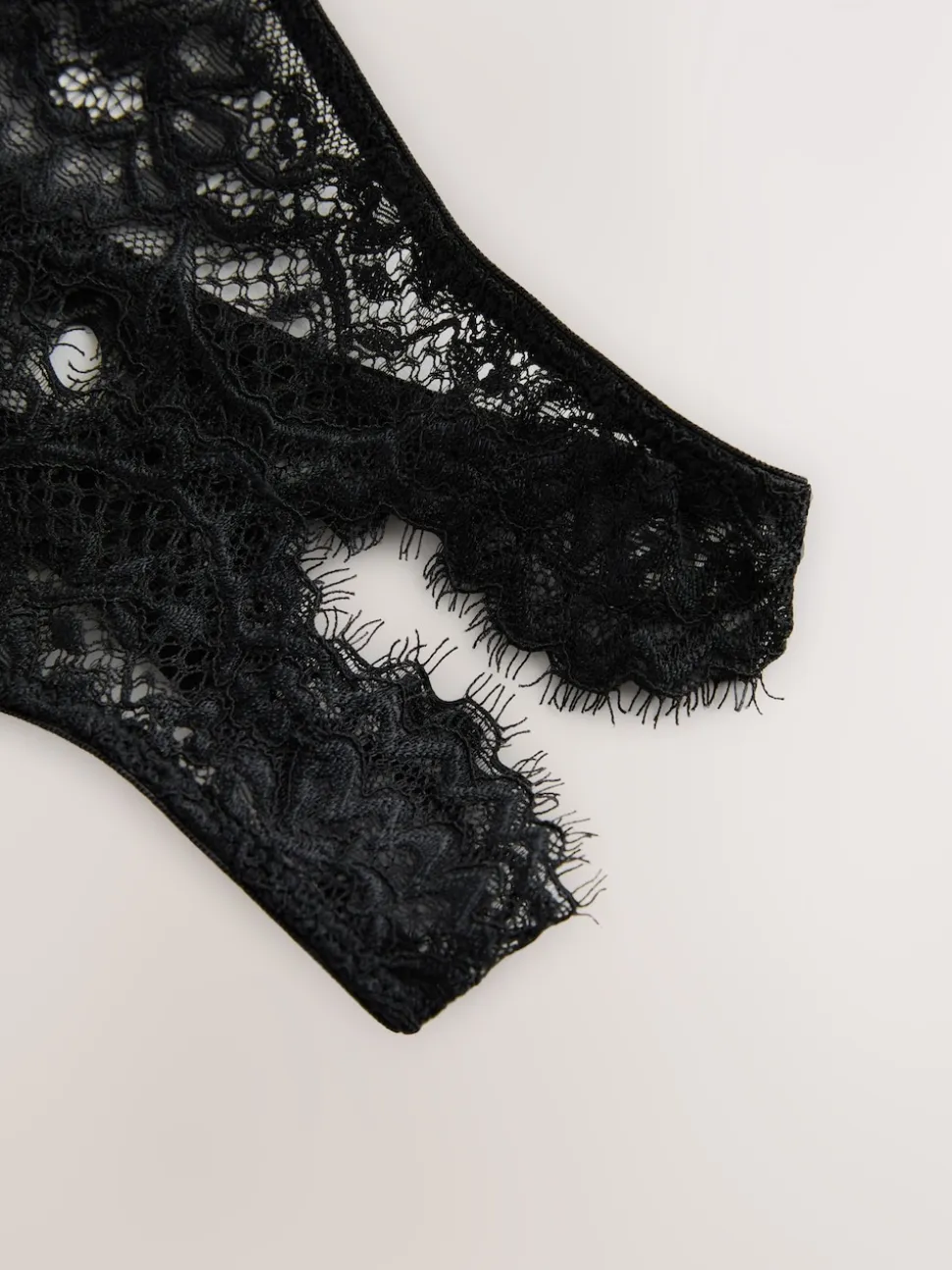 Black Crotchless Thong Lace Knickers