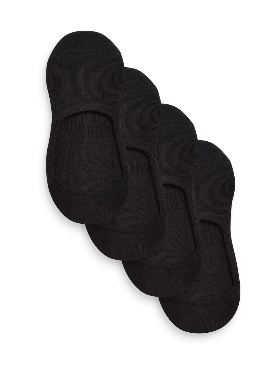 Black Cushion Sole Invisible Trainer Socks 4 Pack