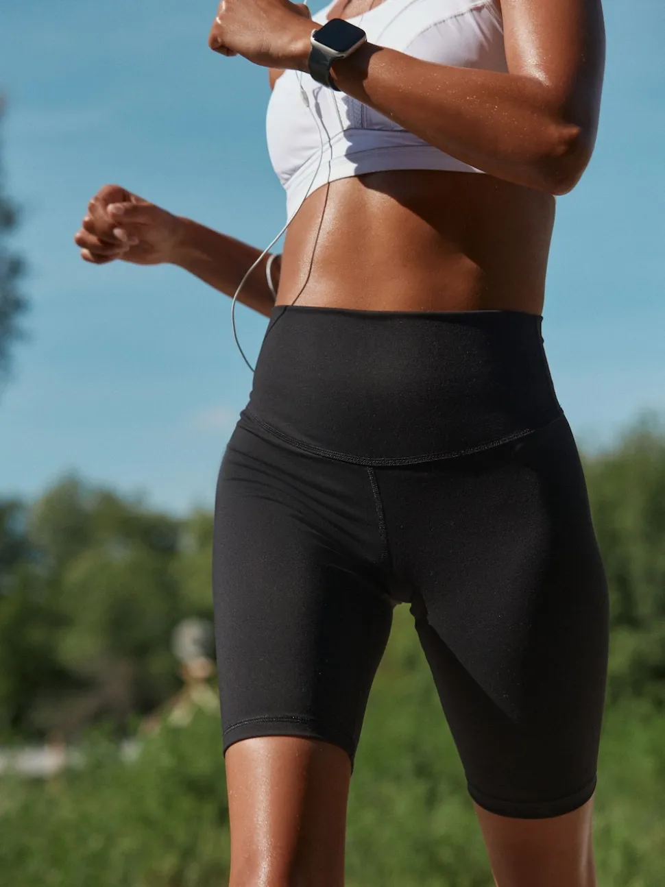 Black Cycle Sports Dry Tech Tummy Control Shorts
