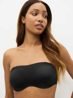 Black DD+ Non Pad Minimise Strapless Bandeau Bra