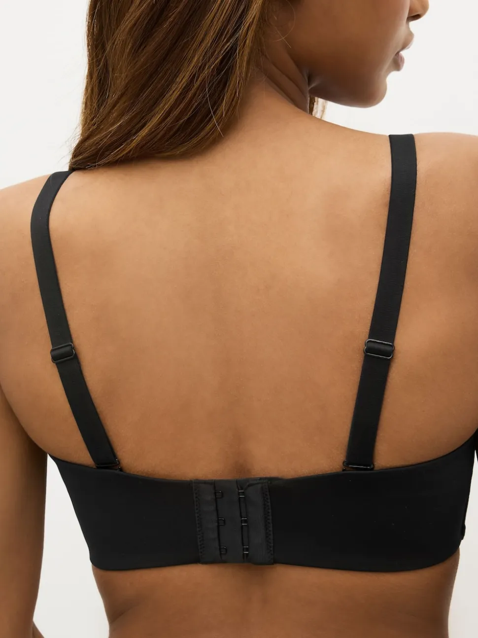 Black DD+ Non Pad Minimise Strapless Bandeau Bra