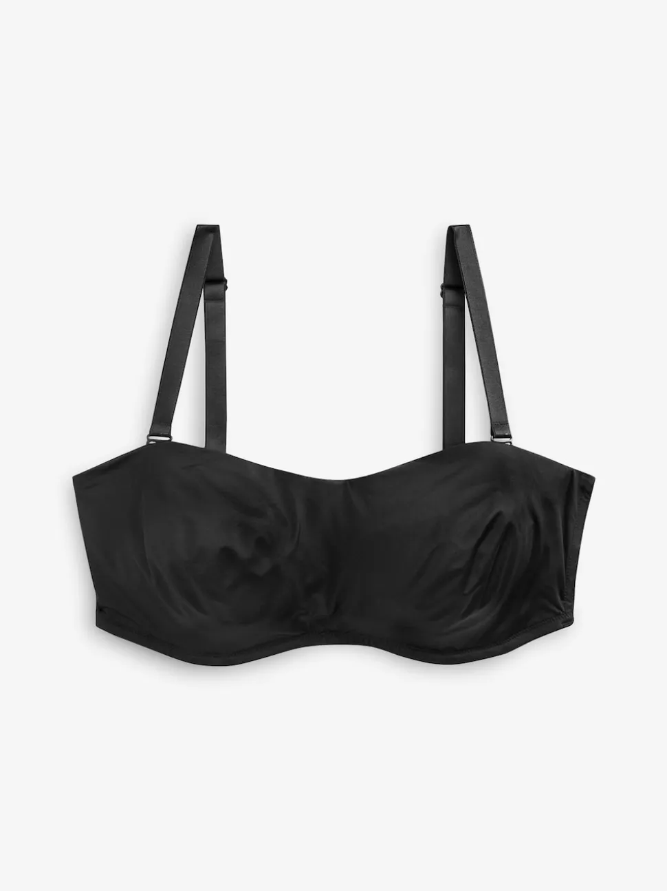 Black DD+ Non Pad Minimise Strapless Bandeau Bra