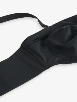 Black DD+ Non Pad Minimise Strapless Bandeau Bra