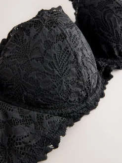 Black DD+ Pad Balcony Lace Ultimate Comfort Bra