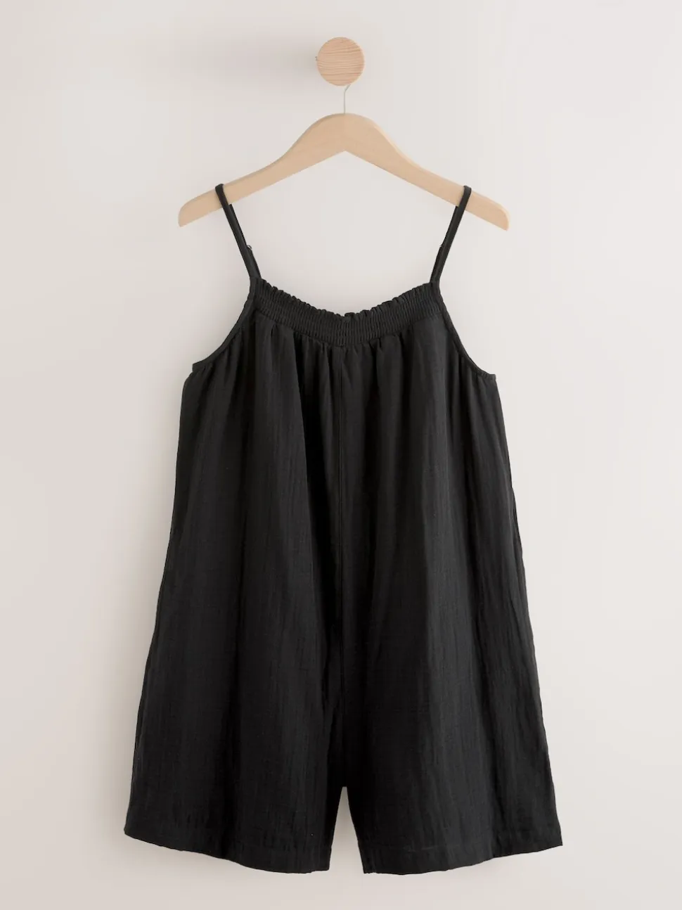 Black Double Cloth Playsuit