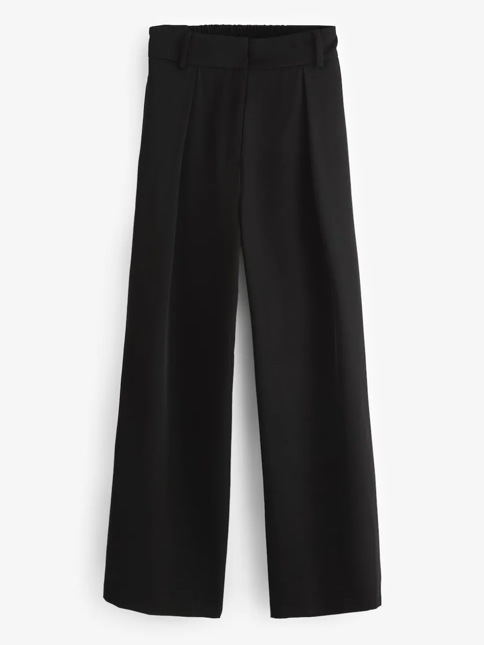 Black Elastic Back Wide Leg Trousers