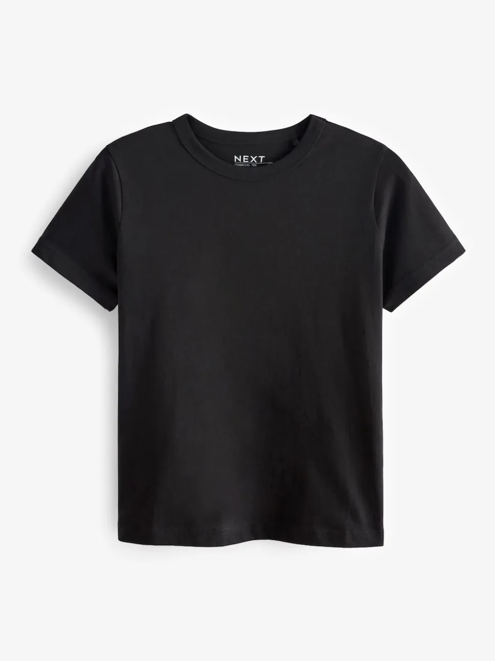 Black Essential Pure Cotton Short Sleeve Crew Neck T-Shirt