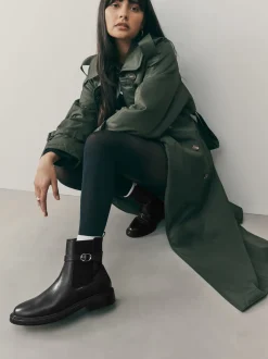 Black Extra Wide Fit Buckled Chelsea Boots