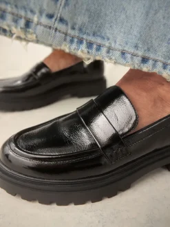 Black Extra Wide Fit Chunky Loafers