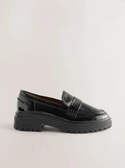 Black Extra Wide Fit Chunky Loafers