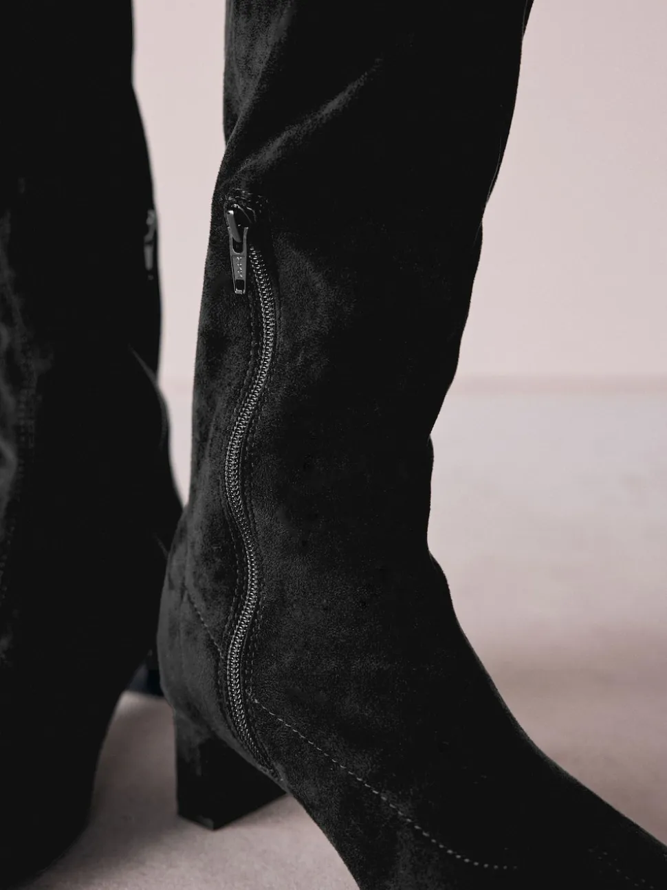 Black Extra Wide Fit Forever Comfort® Chisel Toe Knee Sock Boots