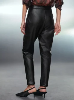Black Faux Leather Skinny Fit Trousers