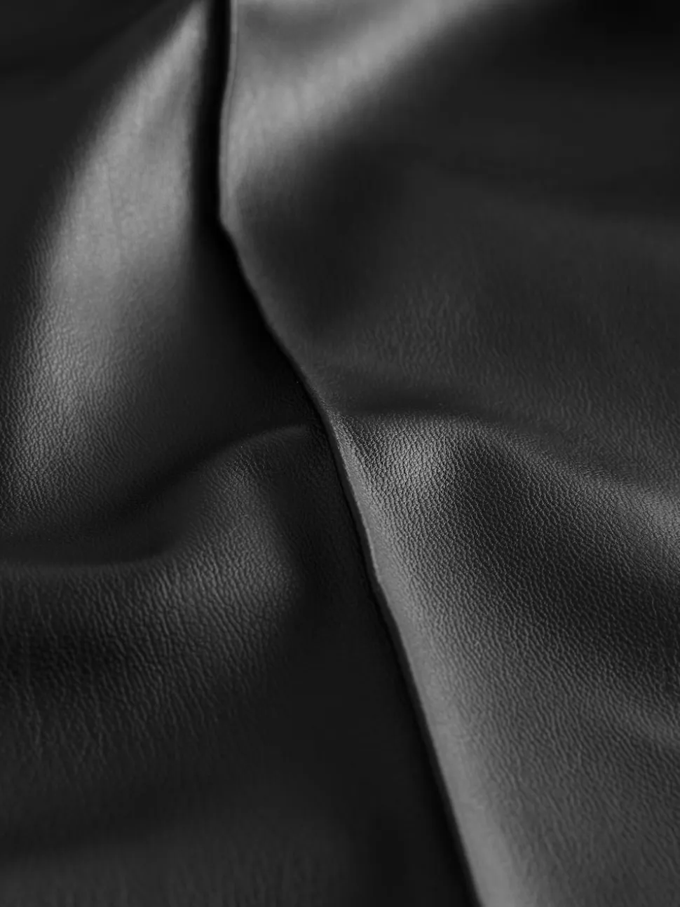 Black Faux Leather Straight Leg Trousers