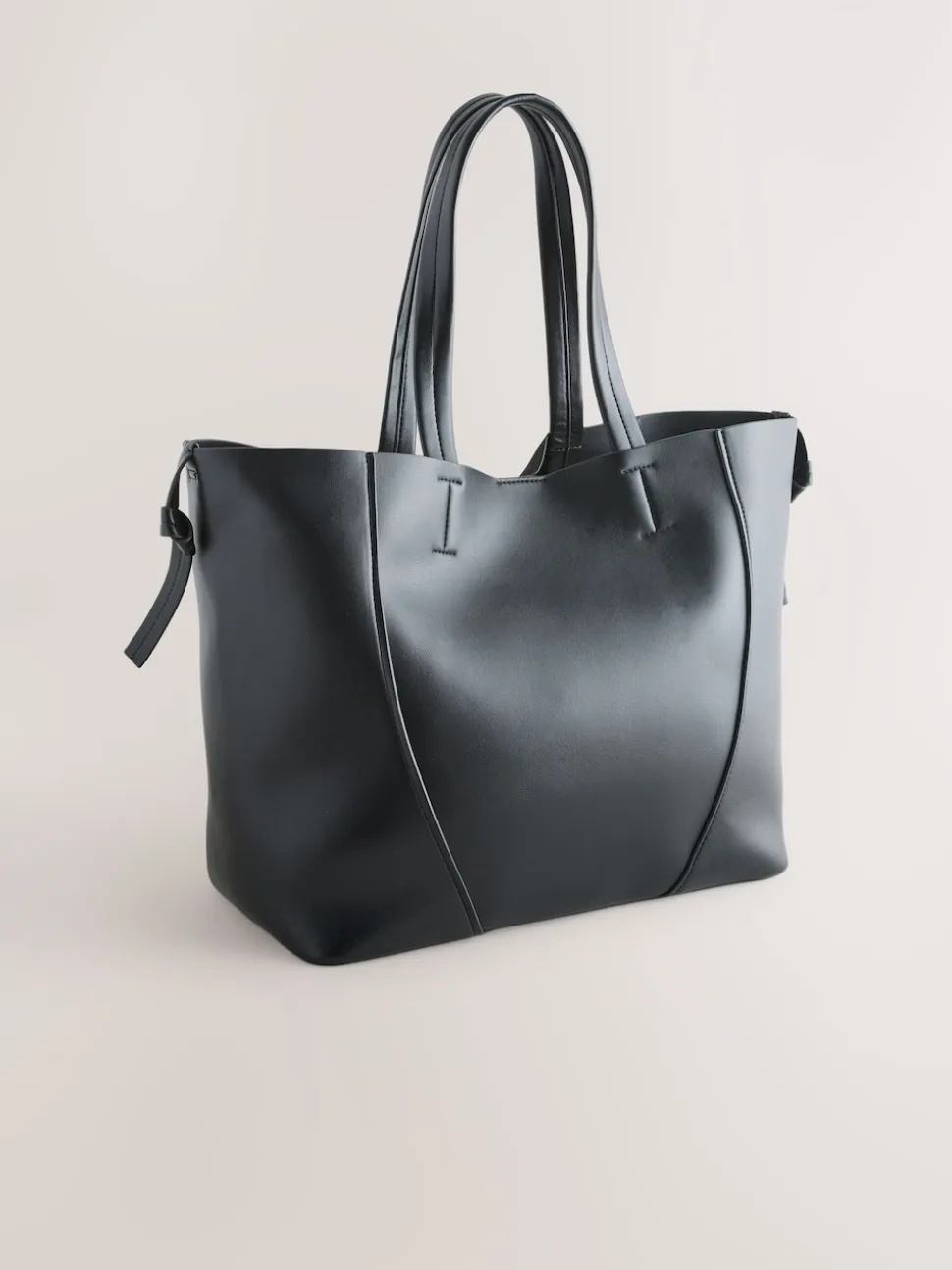 Black Faux Suede Mix Charm Shoulder Bag