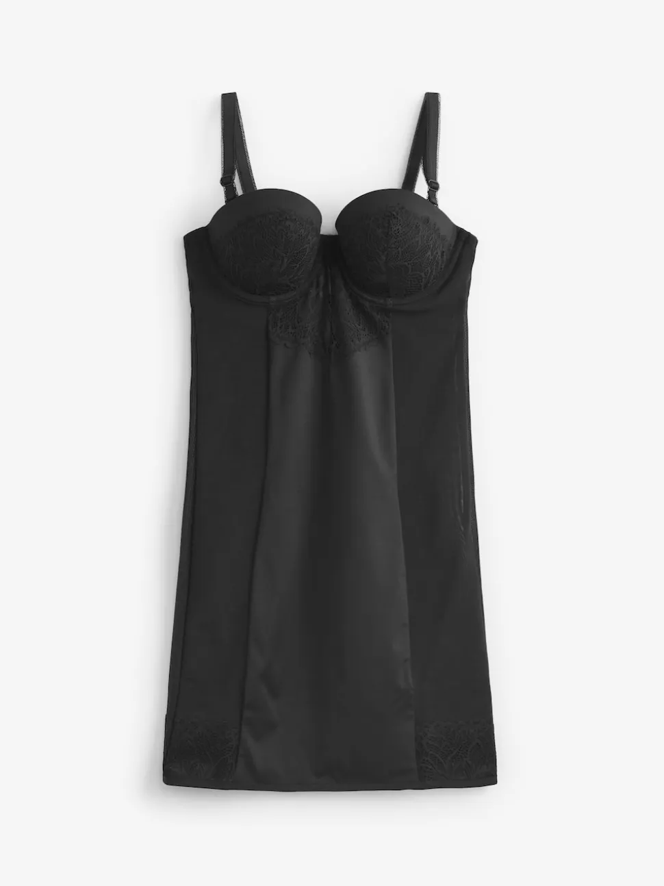 Black Firm Tummy Control Cupped Lace Slip