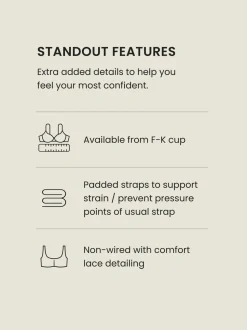 Black F-K Ultimate Comfort Cup Padded Strap Non Pad Non Wired Bra with Side Support