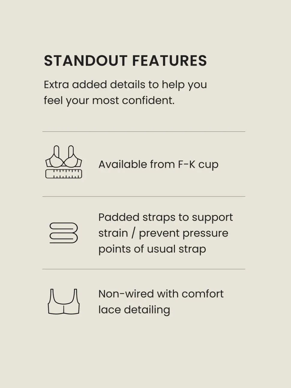 Black F-K Ultimate Comfort Cup Padded Strap Non Pad Non Wired Bra with Side Support