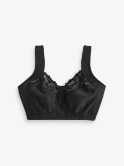 Black F-K Ultimate Comfort Cup Padded Strap Non Pad Non Wired Bra with Side Support