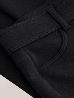 Black Fleece Lined Warm Handle Cosy Jersey Denim Leggings
