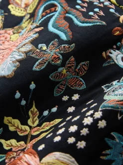 Black Floral Jacquard Bomber Jacket