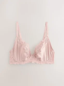 Black Floral/Pink DD+ Non Pad Plunge Bras 2 Pack