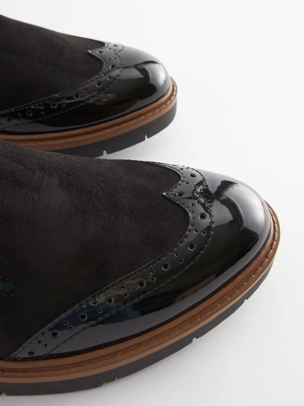 Black Forever Comfort® Brogue Detail Chunky Sole Loafers