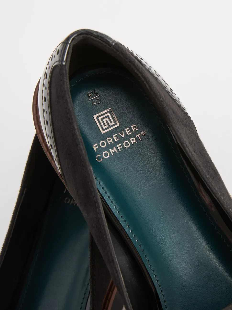 Black Forever Comfort® Brogue Detail Chunky Sole Loafers