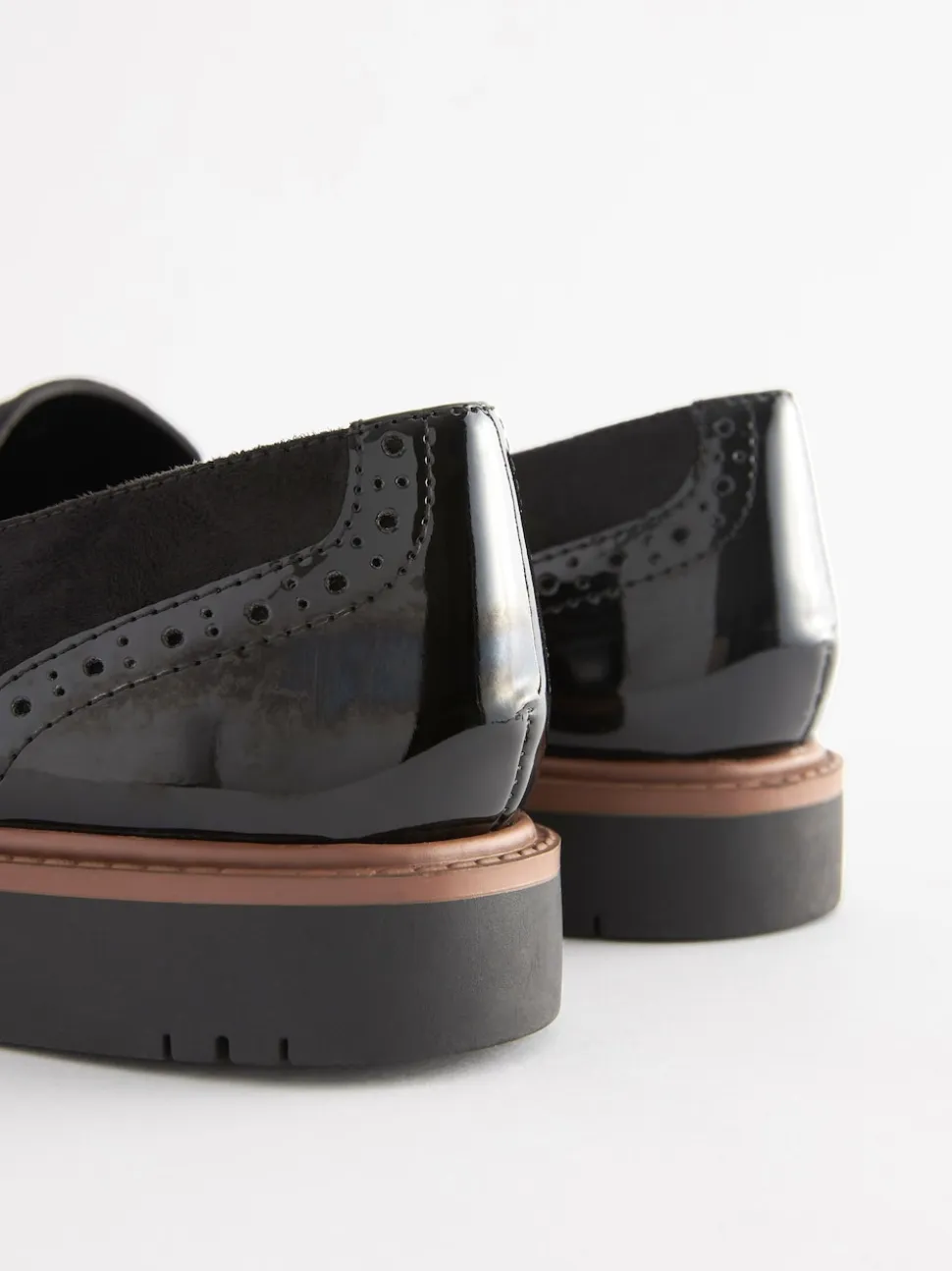 Black Forever Comfort® Brogue Detail Chunky Sole Loafers