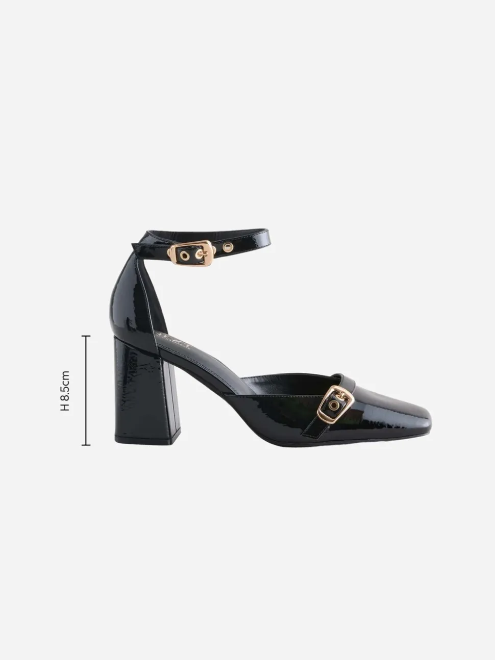 Black Forever Comfort® Buckle Closed Toe Block Heels