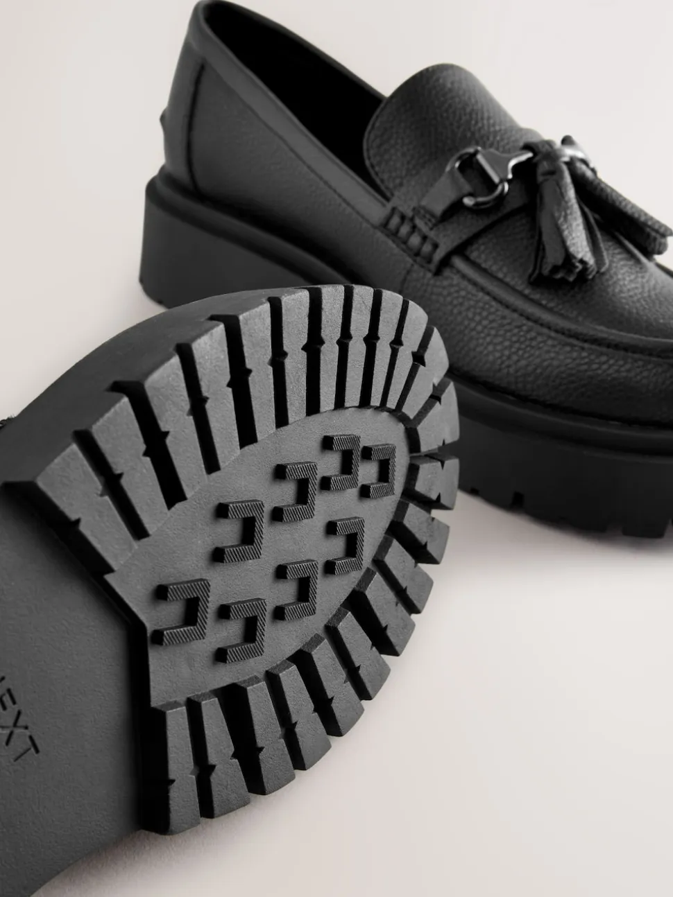 Black Forever Comfort Chunky Platform Tassel Loafers