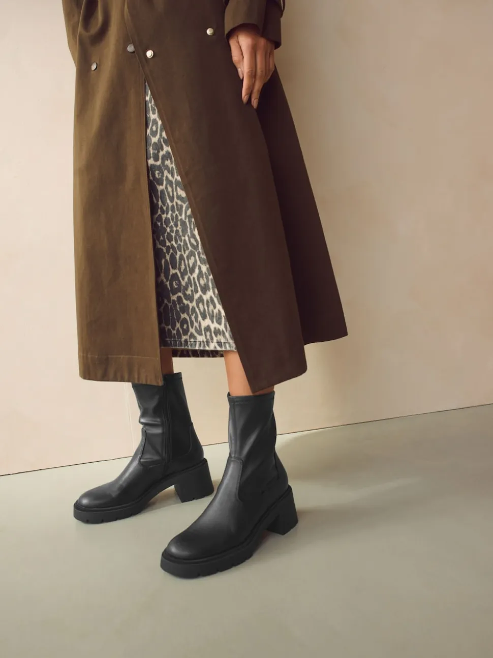 Black Forever Comfort® Chunky Sock Ankle Boots