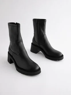 Black Forever Comfort® Chunky Sock Ankle Boots