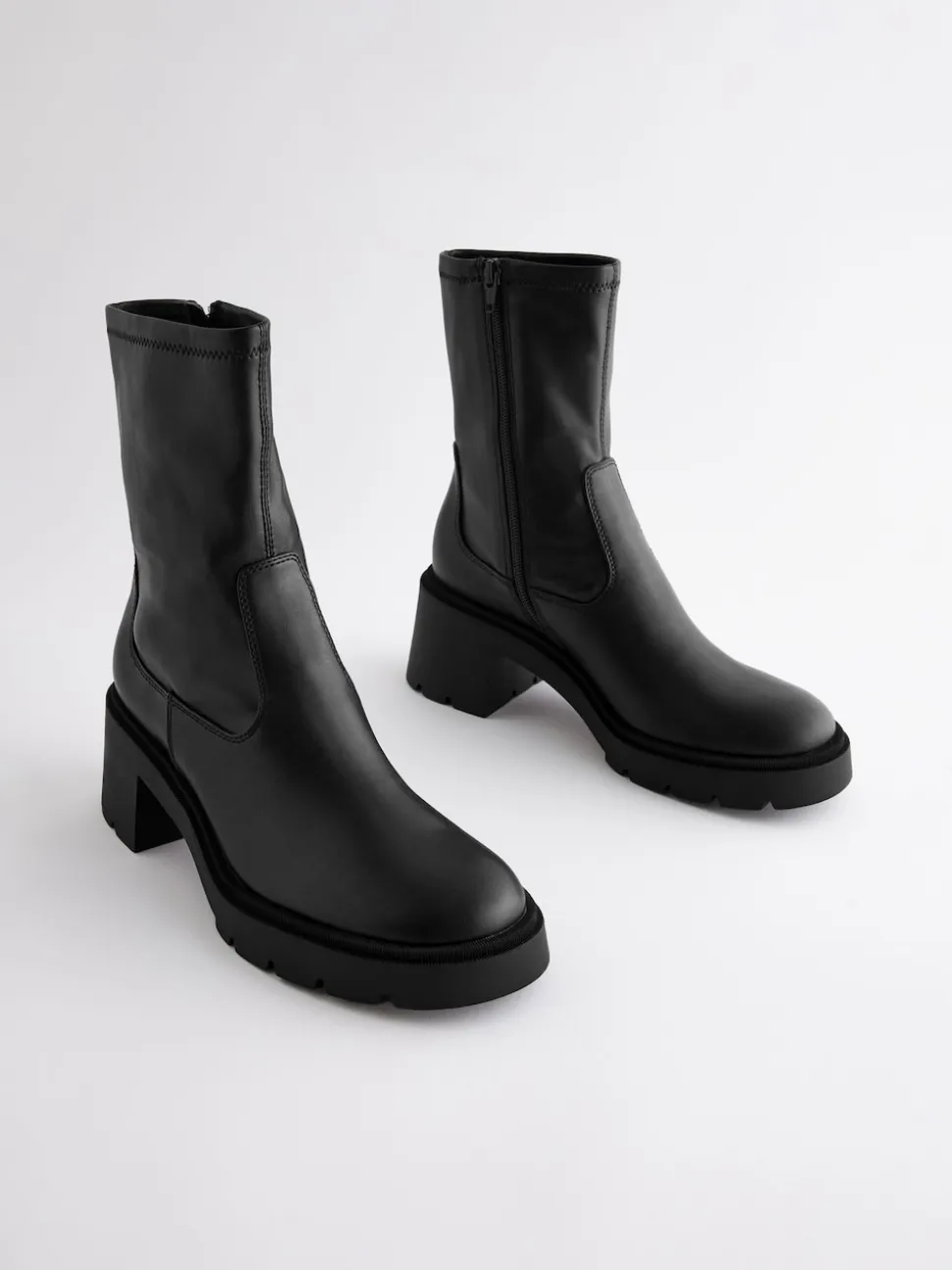Black Forever Comfort® Chunky Sock Ankle Boots