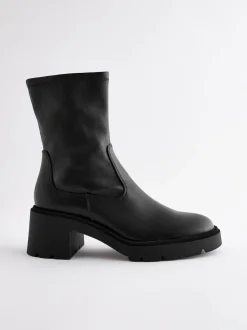 Black Forever Comfort® Chunky Sock Ankle Boots