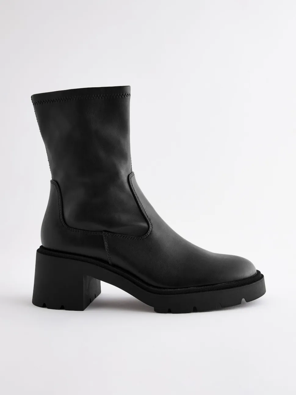 Black Forever Comfort® Chunky Sock Ankle Boots