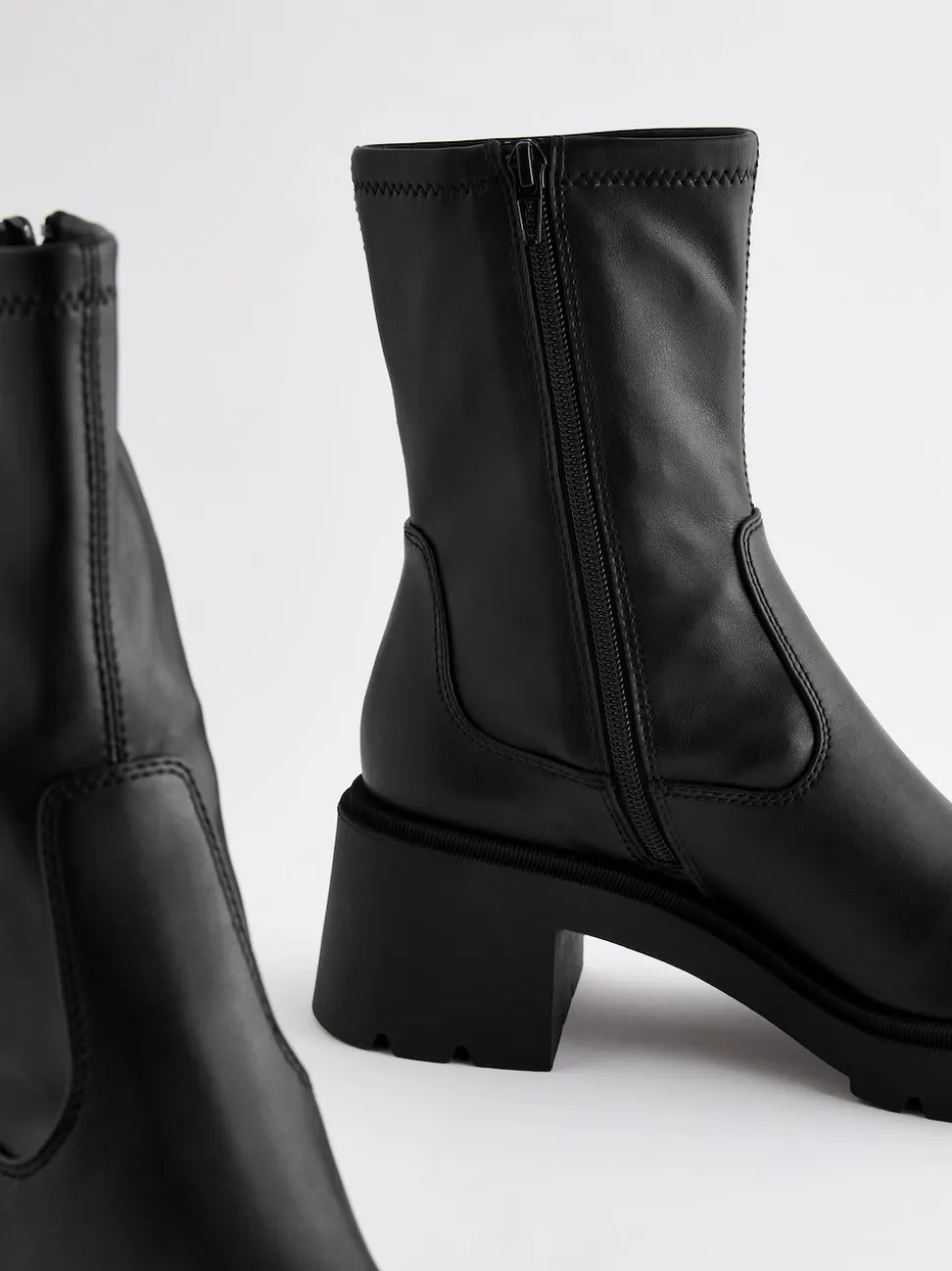 Black Forever Comfort® Chunky Sock Ankle Boots