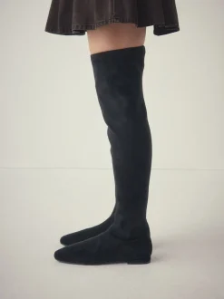 Black Forever Comfort® Flat Sock Over The Knee Boots
