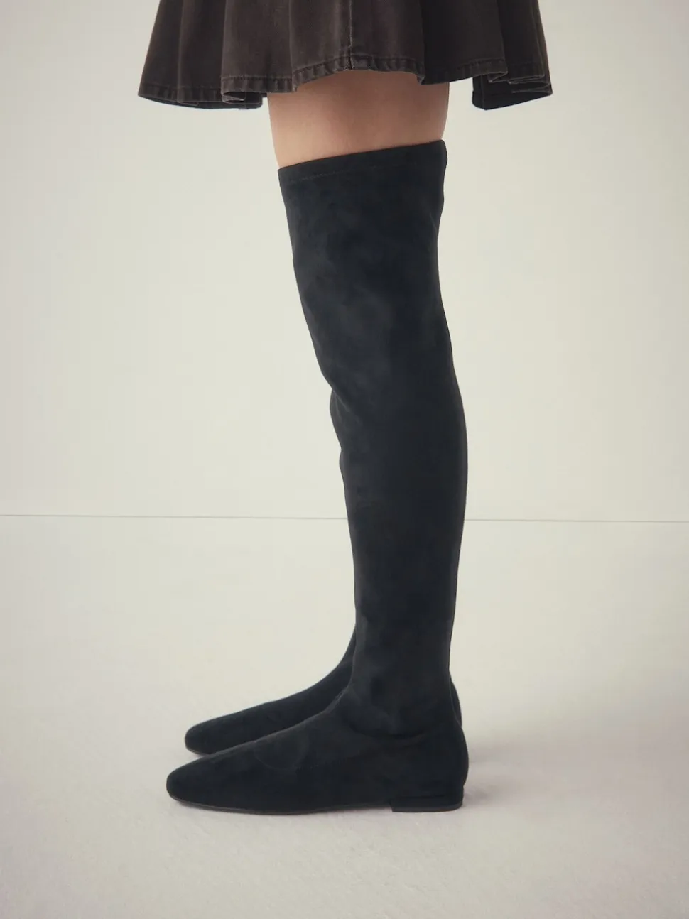 Black Forever Comfort® Flat Sock Over The Knee Boots