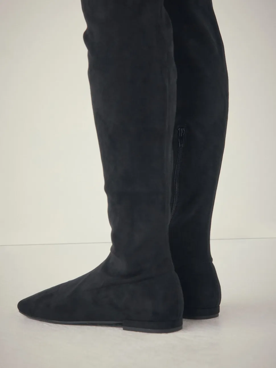 Black Forever Comfort® Flat Sock Over The Knee Boots